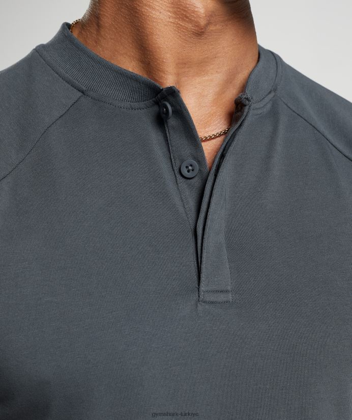 dinlenme günü işe gidip gelme polo tişört erkeklerGymshark kozmik gri 02H048768