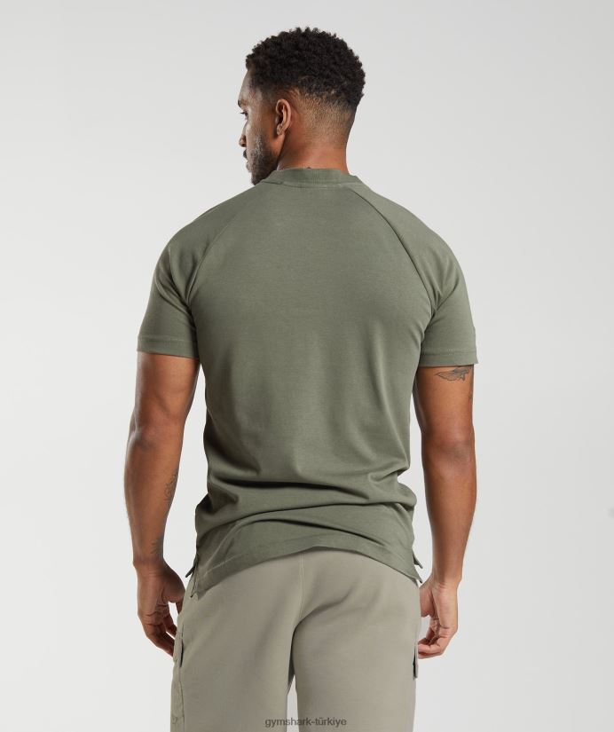 dinlenme günü işe gidip gelme polo tişört erkeklerGymshark tozlu zeytin 02H048783