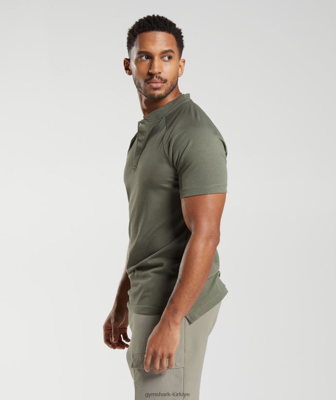 dinlenme günü işe gidip gelme polo tişört erkeklerGymshark tozlu zeytin 02H048783