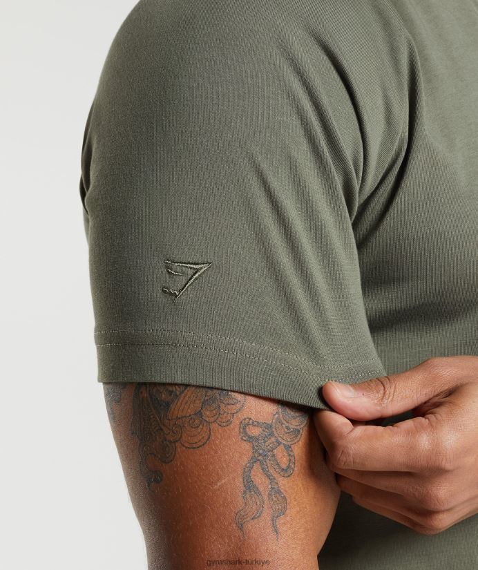 dinlenme günü işe gidip gelme polo tişört erkeklerGymshark tozlu zeytin 02H048783