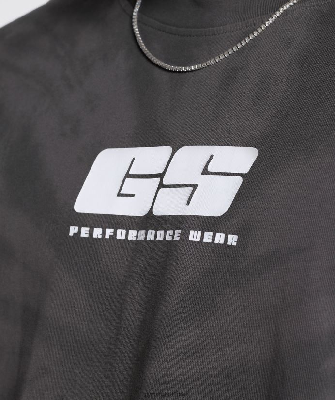 dinlenme günü tişörtü erkeklerGymshark siluet gri/siyah/spiral optik yıkama 02H048772