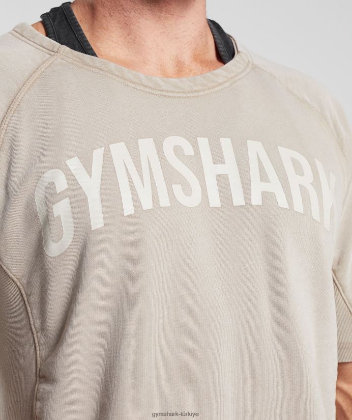elektrikle yıkanmış bez üst erkeklerGymshark çimento kahverengi 02H048641