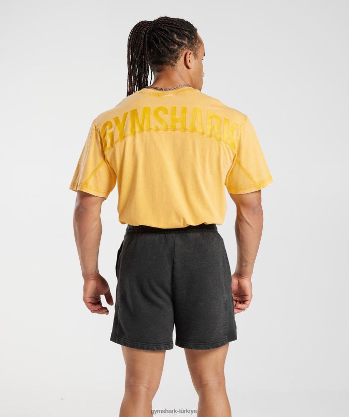 elektrikle yıkanmış tişört erkeklerGymshark güneşli sarı 02H048694