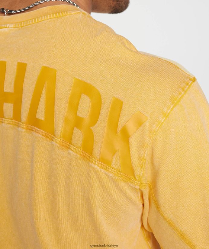 elektrikle yıkanmış tişört erkeklerGymshark güneşli sarı 02H048694