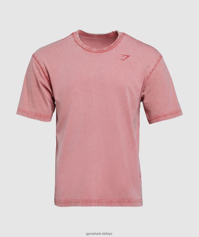 elektrikle yıkanmış tişört erkeklerGymshark güneşte kurutulmuş kırmızı 02H048664