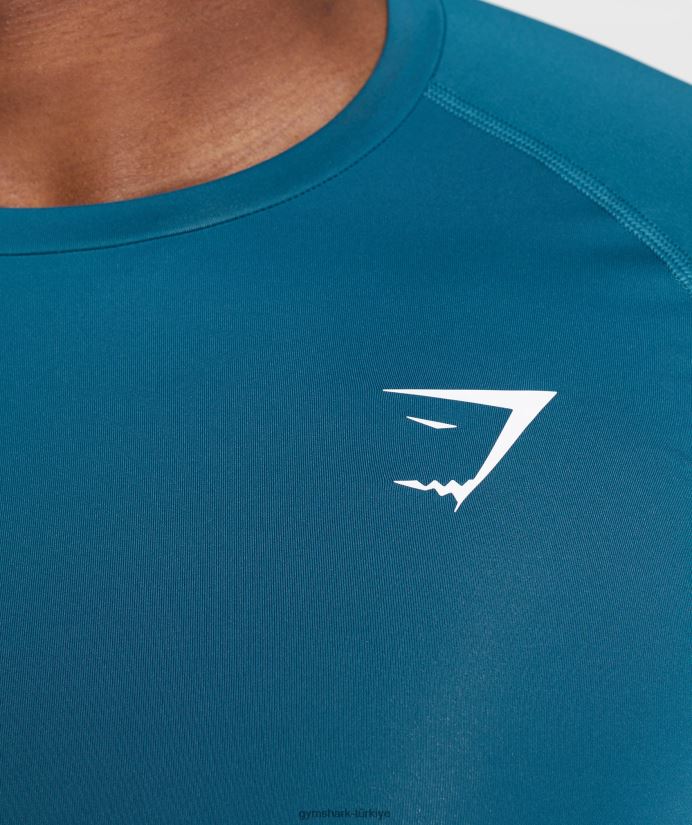 eleman içlik uzun kollu üst erkeklerGymshark Atlantik mavisi 02H048739