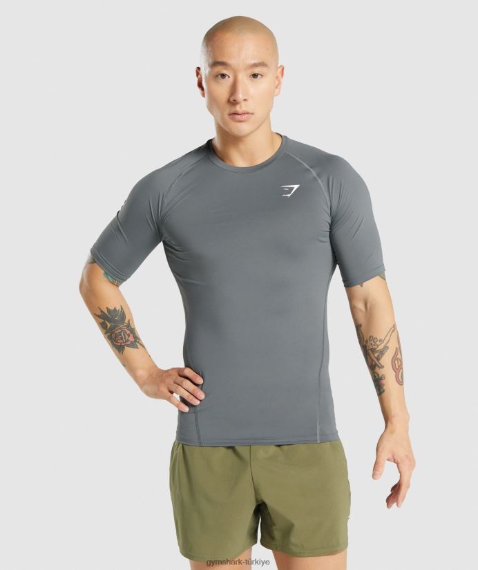eleman taban katmanı tişörtü erkeklerGymshark odun kömürü 02H048744