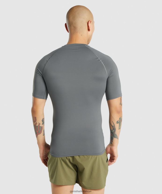 eleman taban katmanı tişörtü erkeklerGymshark odun kömürü 02H048744