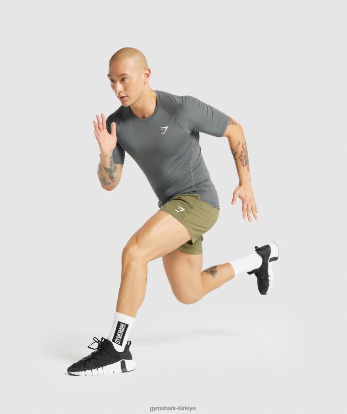 eleman taban katmanı tişörtü erkeklerGymshark odun kömürü 02H048744