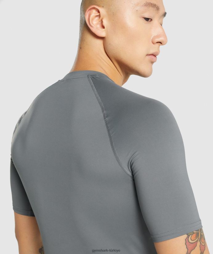 eleman taban katmanı tişörtü erkeklerGymshark odun kömürü 02H048744