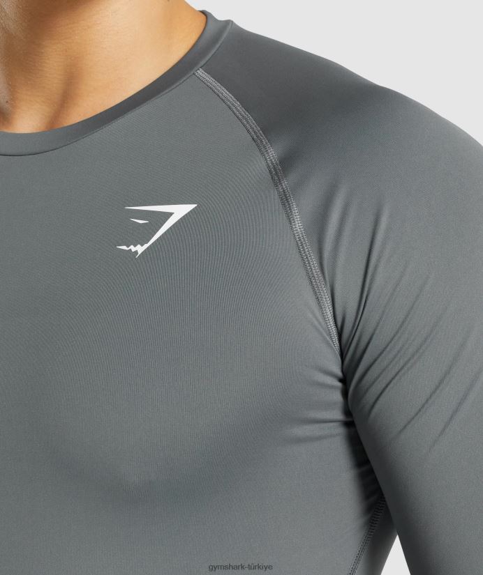 eleman taban katmanı tişörtü erkeklerGymshark odun kömürü 02H048744