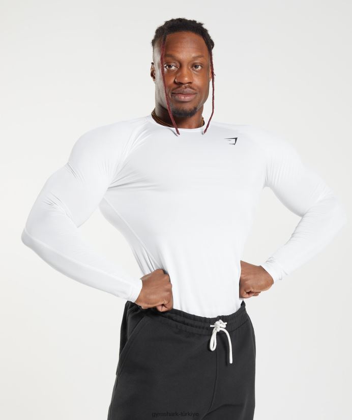 eleman taban katmanı uzun kollu tişört erkeklerGymshark beyaz 02H048631
