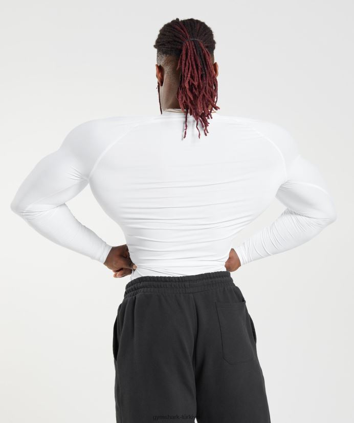 eleman taban katmanı uzun kollu tişört erkeklerGymshark beyaz 02H048631