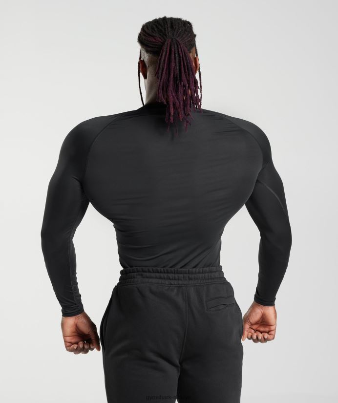 eleman taban katmanı uzun kollu tişört erkeklerGymshark siyah 02H048671