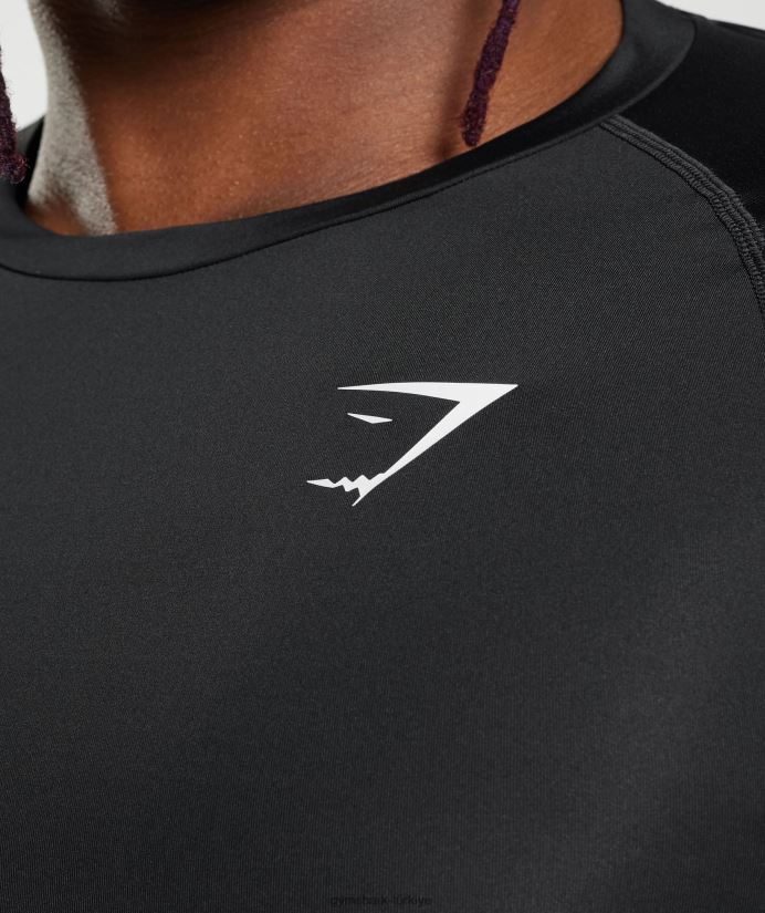 eleman taban katmanı uzun kollu tişört erkeklerGymshark siyah 02H048671