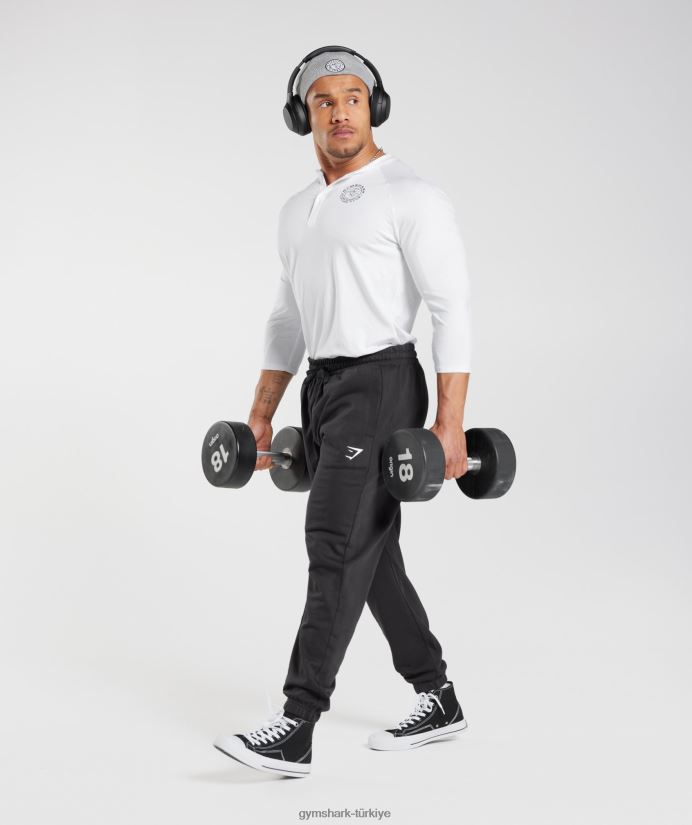 eski henley üst erkeklerGymshark beyaz 02H048655