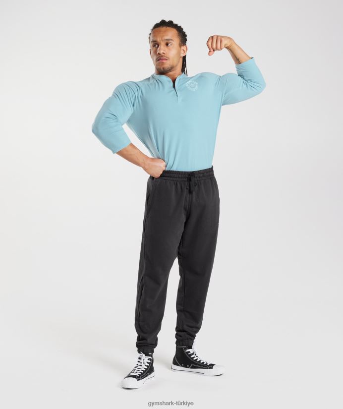 eski henley üst erkeklerGymshark buzdağı mavisi 02H048749