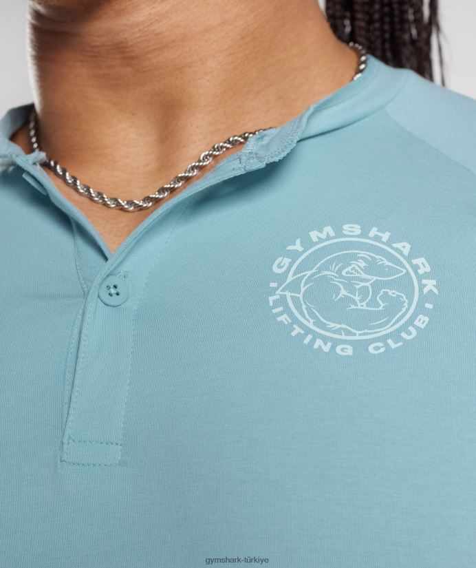 eski henley üst erkeklerGymshark buzdağı mavisi 02H048749