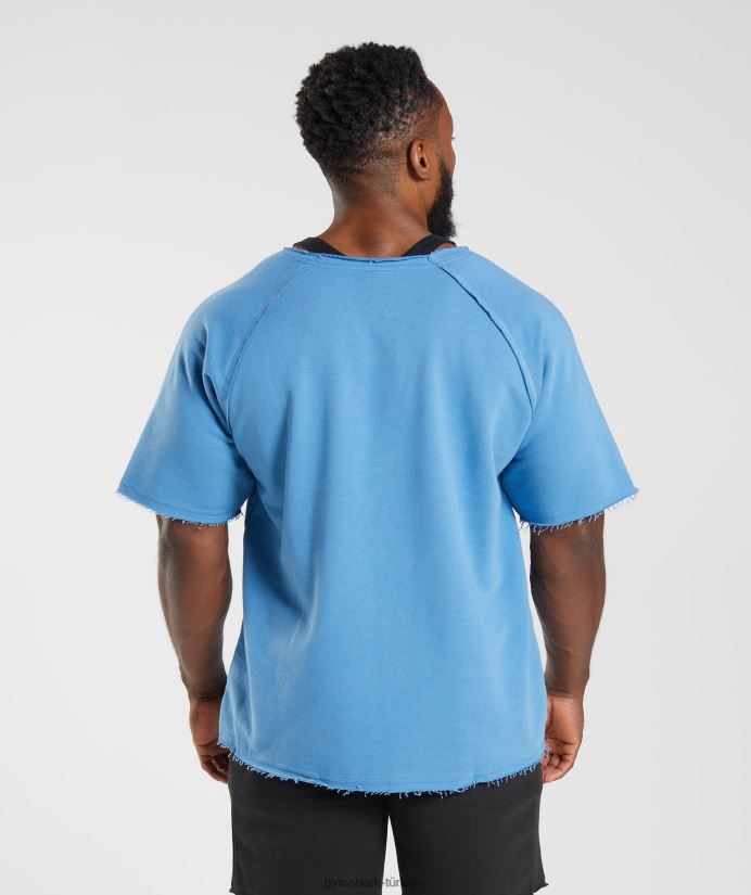 eski paçavra üst erkeklerGymshark kıyı mavisi 02H048703