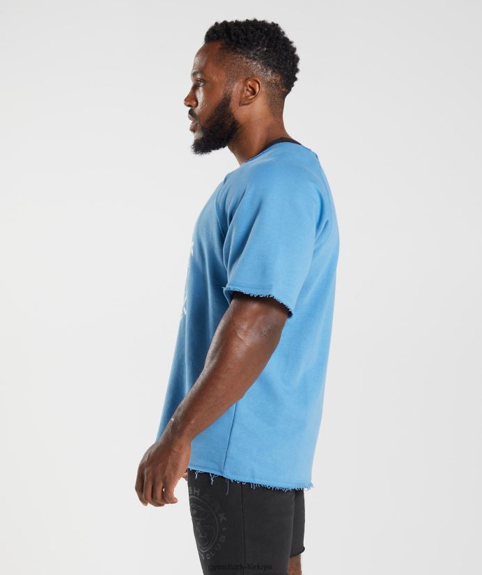 eski paçavra üst erkeklerGymshark kıyı mavisi 02H048703