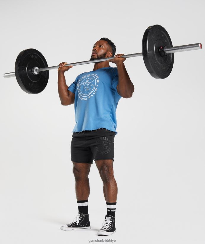 eski paçavra üst erkeklerGymshark kıyı mavisi 02H048703