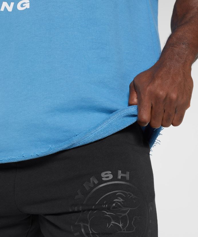 eski paçavra üst erkeklerGymshark kıyı mavisi 02H048703