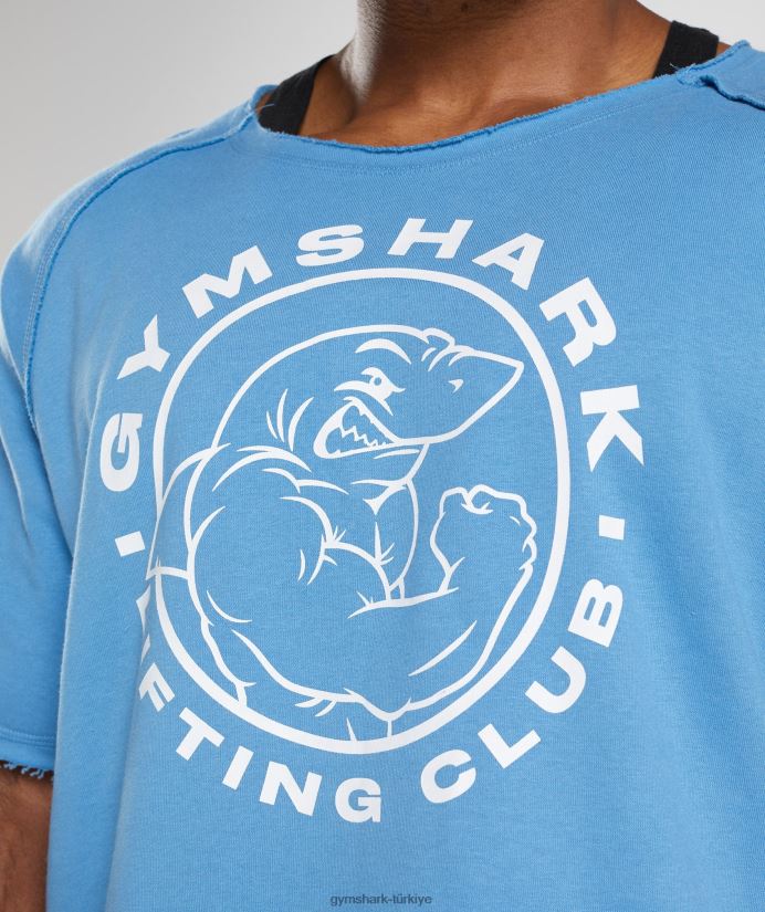 eski paçavra üst erkeklerGymshark kıyı mavisi 02H048703