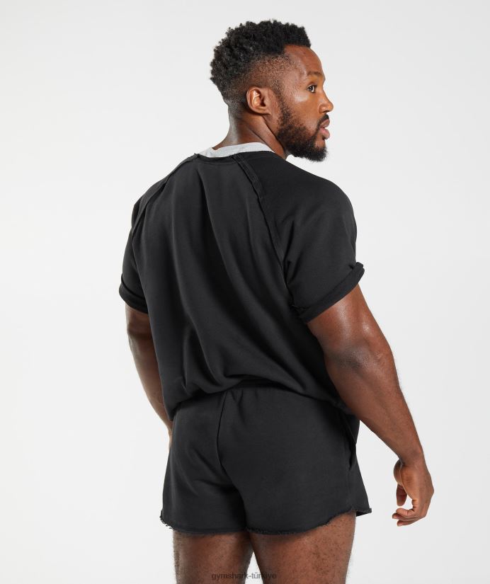 eski paçavra üst erkeklerGymshark siyah 02H048708