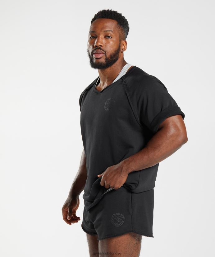 eski paçavra üst erkeklerGymshark siyah 02H048708