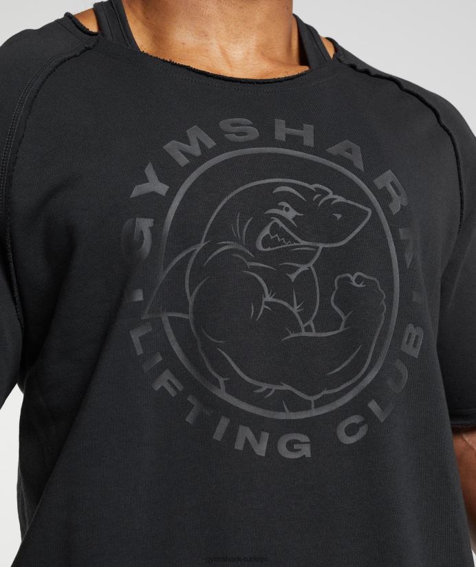 eski paçavra üst erkeklerGymshark siyah 02H048718