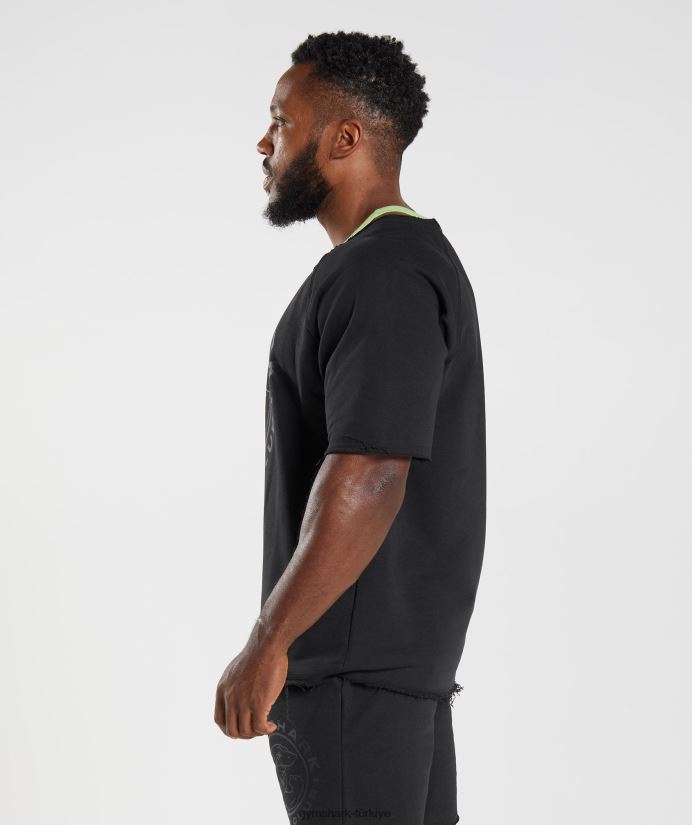 eski paçavra üst erkeklerGymshark siyah 02H048740