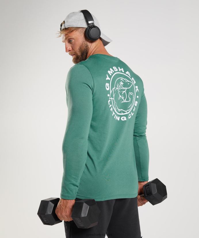 eski uzun kollu tişört erkeklerGymshark Hoya yeşili 02H048643