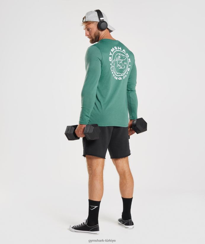 eski uzun kollu tişört erkeklerGymshark Hoya yeşili 02H048643