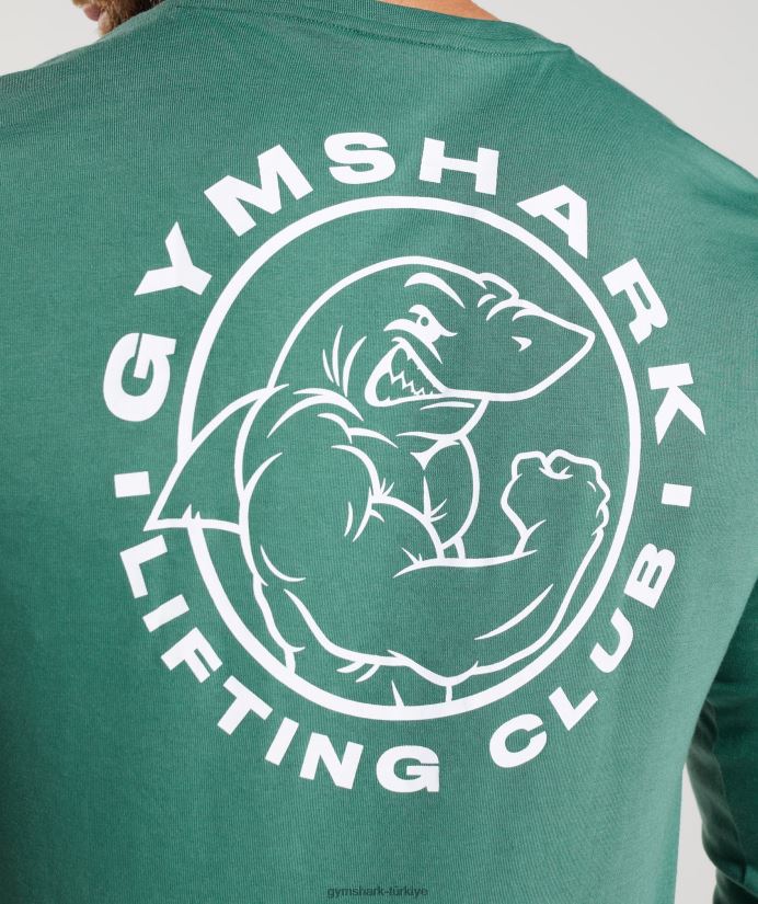 eski uzun kollu tişört erkeklerGymshark Hoya yeşili 02H048643