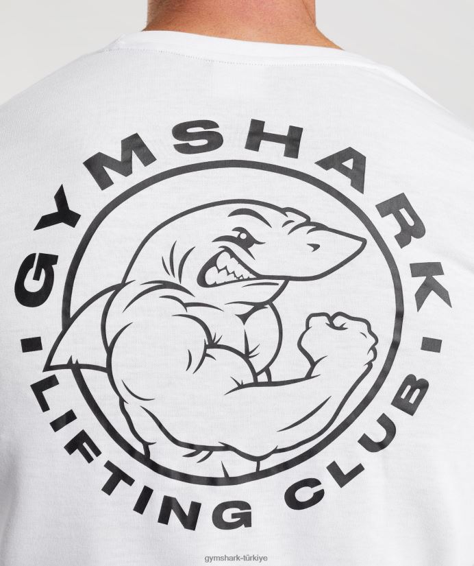 eski uzun kollu tişört erkeklerGymshark beyaz 02H048676