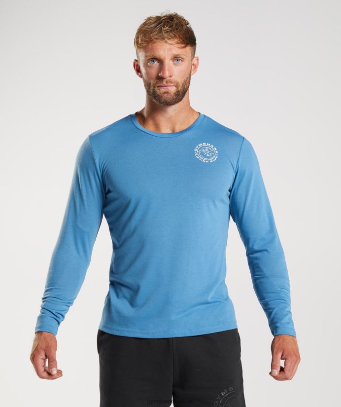 eski uzun kollu tişört erkeklerGymshark kıyı mavisi 02H048675