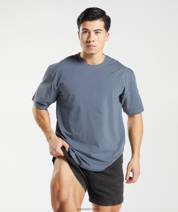 güç tişört erkeklerGymshark akşam mavisi 02H048580