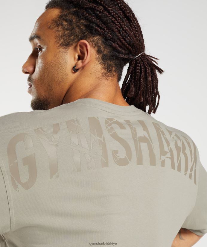 güç tişört erkeklerGymshark ekru kahverengi 02H048576
