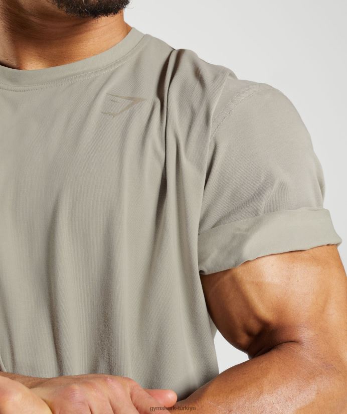 güç tişört erkeklerGymshark ekru kahverengi 02H048576