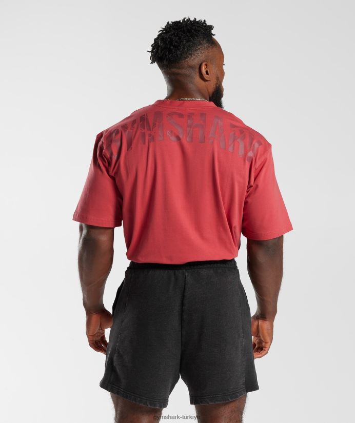 güç tişört erkeklerGymshark güneşte kurutulmuş kırmızı 02H048602