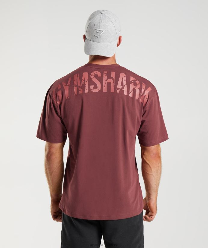 güç tişört erkeklerGymshark kiraz kahverengi 02H048688