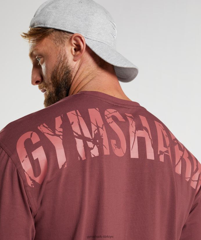 güç tişört erkeklerGymshark kiraz kahverengi 02H048688