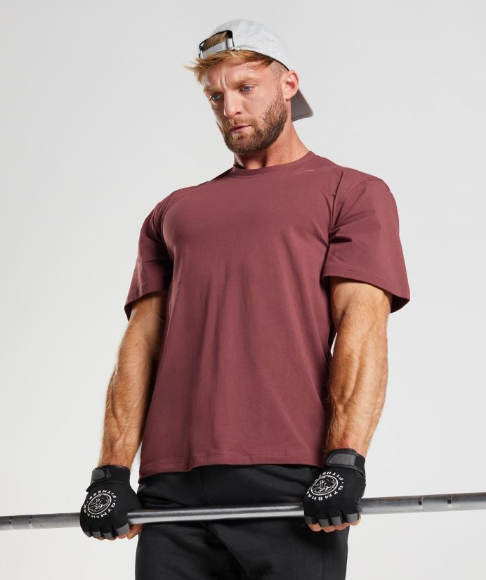güç tişört erkeklerGymshark kiraz kahverengi 02H048688