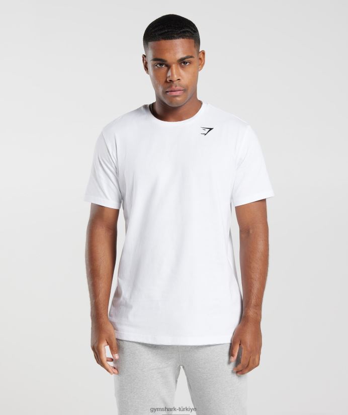 kret tişört erkeklerGymshark beyaz 02H048578