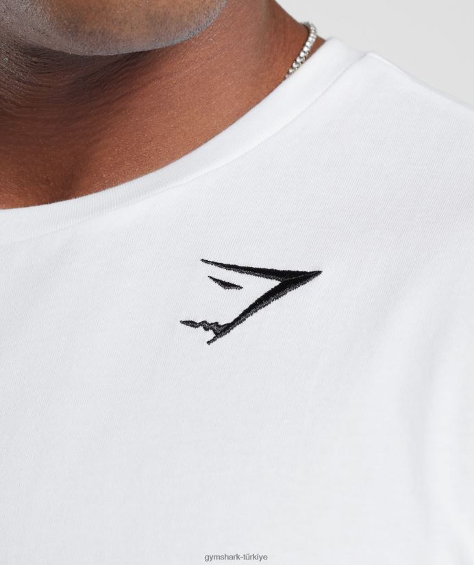 kret tişört erkeklerGymshark beyaz 02H048578
