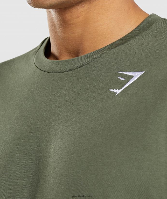 kret tişört erkeklerGymshark çekirdek zeytin 02H048625