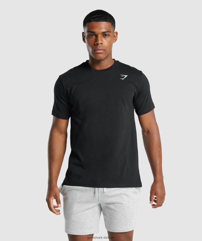 kret tişört erkeklerGymshark siyah 02H048574