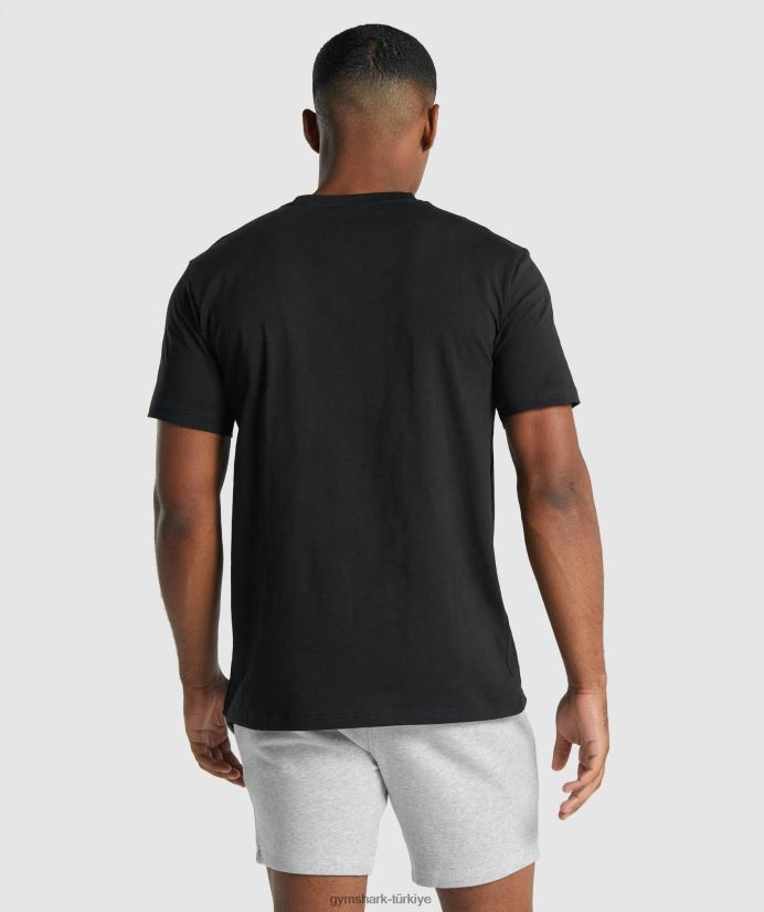 kret tişört erkeklerGymshark siyah 02H048574