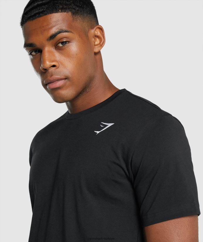 kret tişört erkeklerGymshark siyah 02H048574