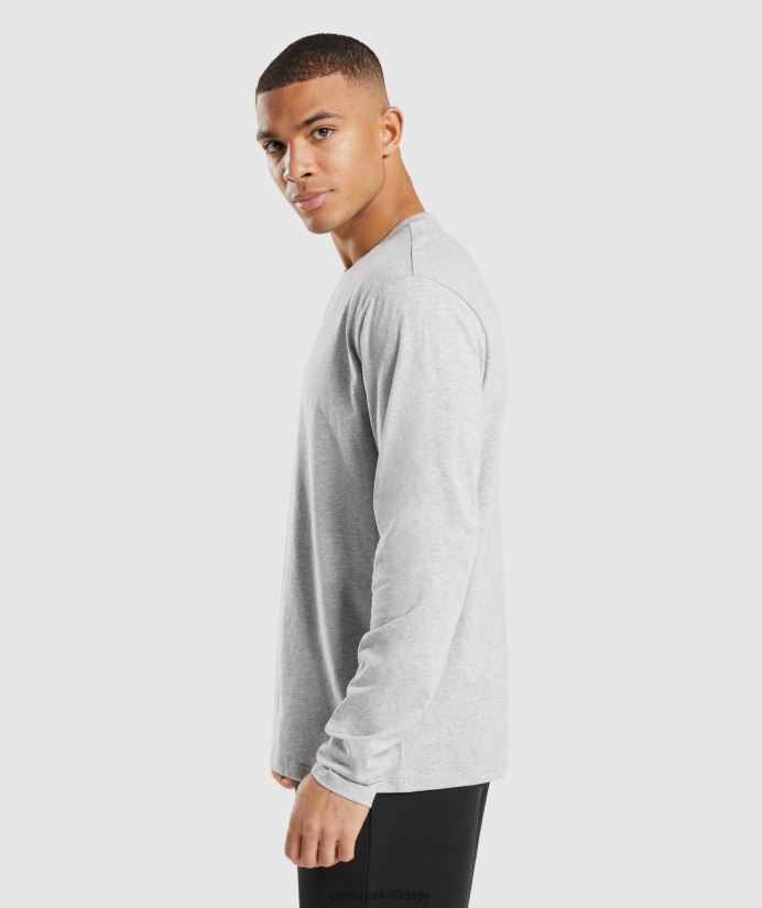 kret uzun kollu tişört erkeklerGymshark açık gri çekirdekli marn 02H048727